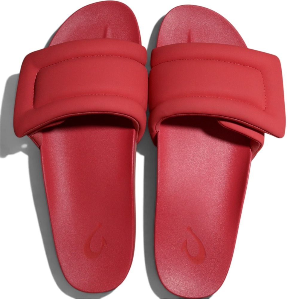 OluKai Sunbeam Slide W Red Puffy Adjustable Sandals Womens 11 Gorpcore Retro